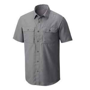 Mountain Hardwear Men's Gray Short Sleeve Button-Up Outdoor‎ Shirt - Small